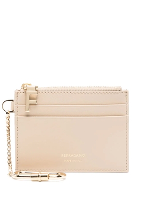 Ferragamo leather card holder - Neutrals