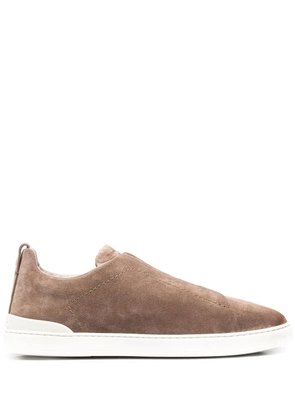 Zegna Triple Stitch slip-on sneakers - Brown