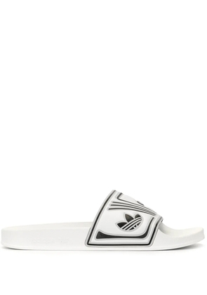 adidas logo pool slides - White