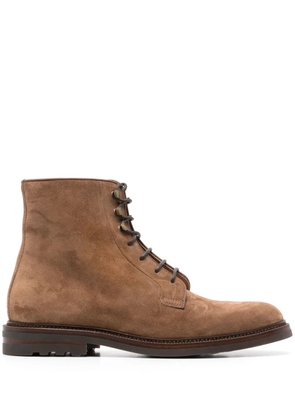 Brunello Cucinelli round-toe suede ankle boots - Brown