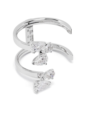 Repossi 18kt white gold Serti sur Vide diamong ring - Silver