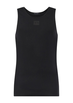 Dolce & Gabbana logo ribbed tank top - Black