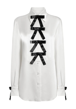 Dolce & Gabbana bow-embellished satin blouse - White
