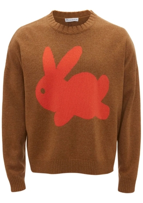 JW Anderson bunny-print wool-blend jumper - Brown