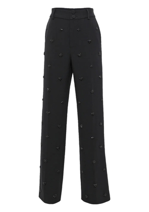 Huishan Zhang crystal-embellished tailored trousers - Black