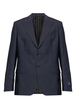 ETRO single-breasted wool blazer - Blue