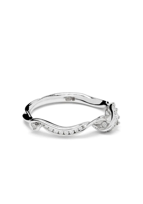 Bibi van der Velden 18kt white gold Swirl diamond stackable ring - Silver