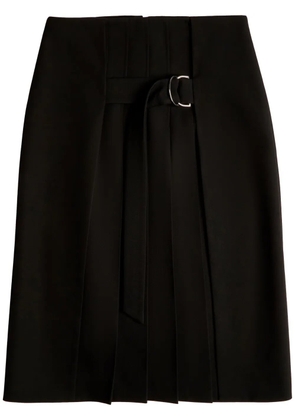 Tod's pleated belted wool skirt - Black