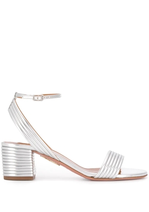 Aquazzura Sundance 50mm metallic sandals - Silver