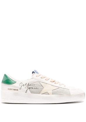 Golden Goose Stardan distressed star-appliqué sneakers - White