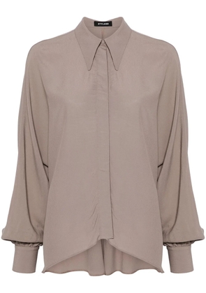 STYLAND batwing-style crepe shirt - Grey