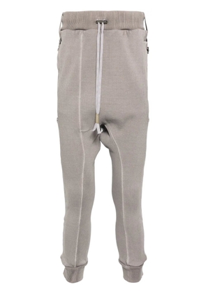 Boris Bidjan Saberi crop-crotch detail track pants - Grey