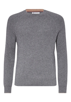 Brunello Cucinelli ribbed-knit cashmere jumper - Grey