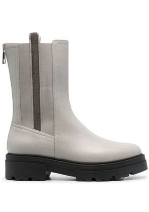 Fabiana Filippi bead-embellished combat boots - Grey