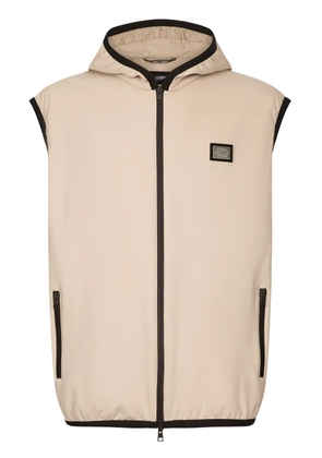Dolce & Gabbana logo-plaque hooded gilet - Neutrals