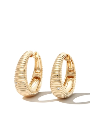 Yvonne Léon 9kt yellow gold diamond hoop earrings