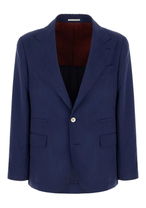 Brunello Cucinelli single-breasted silk jacket - Blue