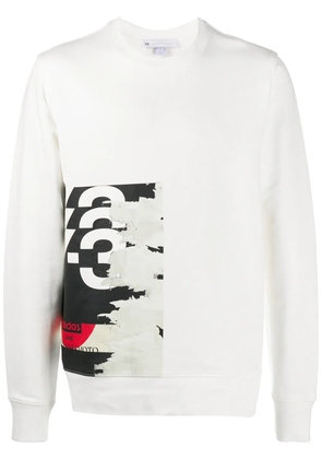 Y-3 graphic-print long-sleeve T-shirt - White