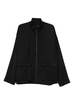Y-3 zip-front flap-pocket coat - Black