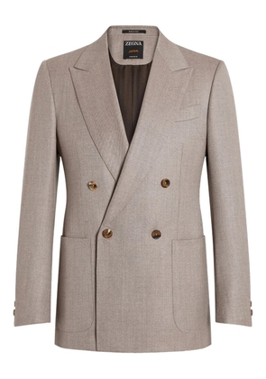 Zegna double-breasted wool jacket - Brown