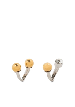 DRIES VAN NOTEN rhinestone-embellished open rings (set of two) - Silver