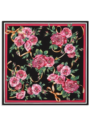 Dolce & Gabbana floral-print foulard - Black
