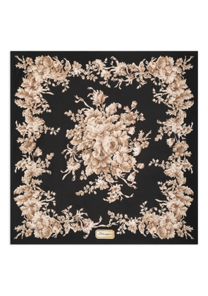 Dolce & Gabbana floral-print silk scarf - Black