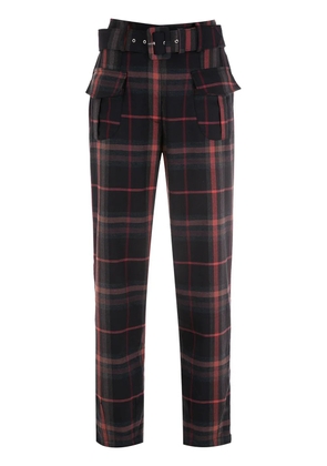 Olympiah check-print slim-cut trousers - Brown
