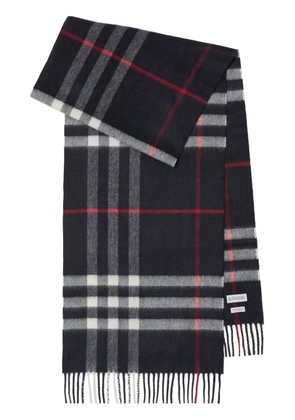 Burberry Check fringed cashmere scarf - Blue