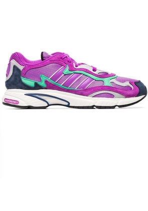 adidas purple Temper Run suede sneakers