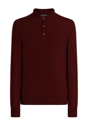 Dolce & Gabbana long-sleeve polo shirt - Red