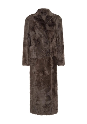 Brunello Cucinelli double-breasted lamb fur coat - Brown