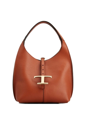 Tod's T-buckle pebble-grain tote bag - Brown