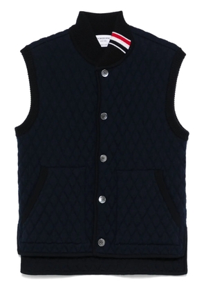 Thom Browne RWB stripe-detail quilted vest - Blue