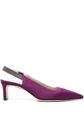 Fabiana Filippi crystal-embellished suede pumps - Purple