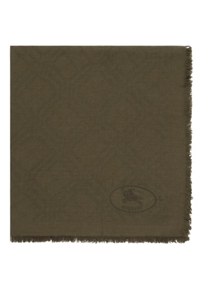 Burberry monogram frayed scarf - Green