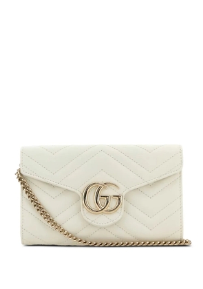 Gucci GG Marmont chevron-leather wallet - White
