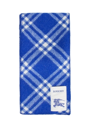 Burberry check hooded scarf - Blue