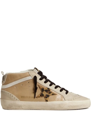 Golden Goose Mid Star leopard-print sneakers - Neutrals