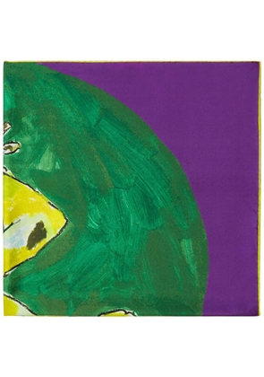 Burberry frog-print silk scarf - Purple