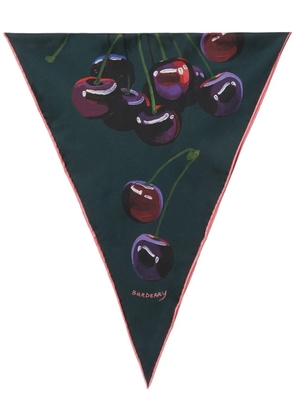 Burberry Cherry-print silk scarf - Green