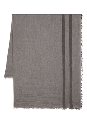 Forme D'expression stripe-print knit scarf - Brown