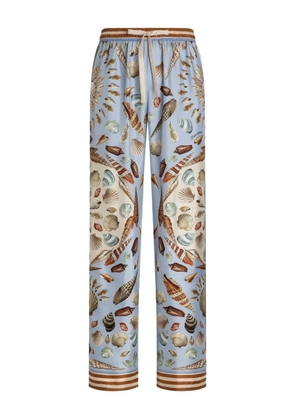 Dolce & Gabbana shell-print pajama trousers - Blue