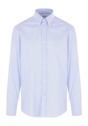 Brunello Cucinelli checked cotton shirt - Blue