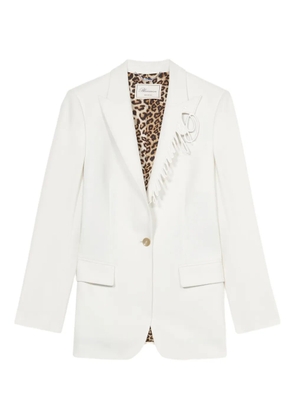Blumarine logo-embroidered blazer - White