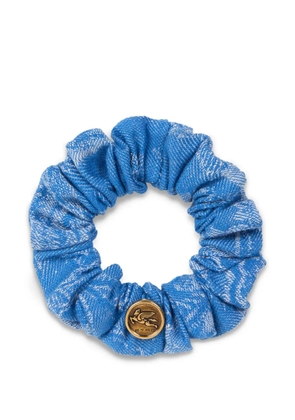 ETRO jacquard denim scrunchie - Blue