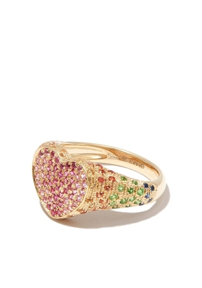 Yvonne Léon 9kt yellow gold diamond signet ring