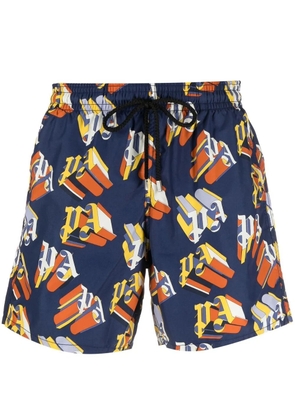 Palm Angels x Vilebrequin logo-print swimming shorts - Blue