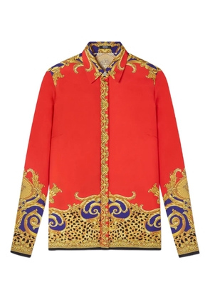 Versace Cheetah Barocco silk shirt - Red
