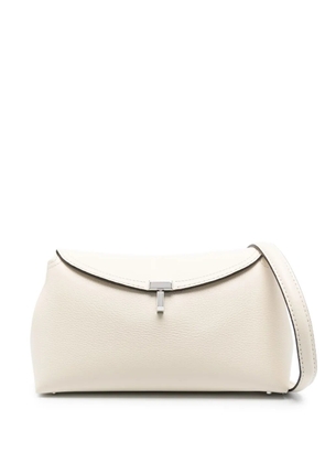 TOTEME T-Lock leather clutch bag - Neutrals
